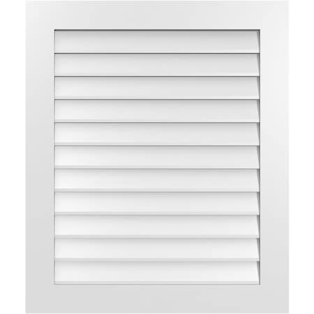 Ekena Millwork Vertical Surface Mount PVC Gable Vent: Non-Functional, w/3-1/2"W x 1"H, Standard Frame, 32"W x 38"H GVPVE32X3801SN